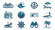 © Siko - Vintage Style Travel and Cruise Icons Set