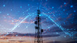 © Raza - Telecommunication tower with digital network connectivity concept