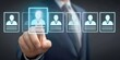 © Thi - Through recruitment, a candidate resume enters screening for qualification review prior to the executive interview and hiring.
