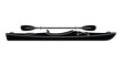 © design creation - Kayak and paddle silhouette black and white