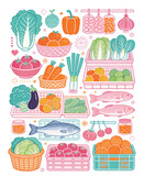 Fresh soft hand-drawn PNG illustration of fresh vegetables, minimalist and gentle style, Ideal for healthy eating visuals, farm-to-table promotions, grocery store branding, recipe book designs.