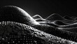 © Kaleng - Abstract Digital Landscape of Wavy Geometric Forms in Monochrome.