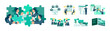 © SHIROKUMA-DESIGN - Modern business people seamlessly connecting through smart technology tools, enhancing workplace communication with AI chatbots, digital signage, and business messaging flat illustration set