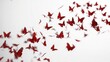 © The 2R Artificiality - dynamic red butterflies flying over an uncluttered white space