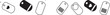 © BULBULI - Simple black outline icon representing a price tag or product label for retail and Price Tag Label Icon Set