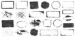 © GraphixEra - Set of black grunge frames and rough shapes for vintage design elements