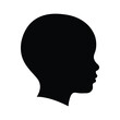 © M Zakariya - Silhouette of a child's head in profile, isolated on a white background.