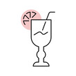 © M.Style - Mulled wine icon. Food and alcoholic beverage line symbol. Color.