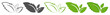 © Darina - Green leaf icon set with line and fill styles. Natural eco symbols on transparent background.