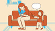 © Md Shagor - Mother distracted by smartphone while child seeks attention phubbing and digital distraction parenting concept illustration