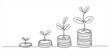 © Dosoroth Chandra - Financial growth line art vector illustration minimalist continuous drawing investment money and success concept