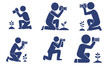 © springsullIllust - Photographer shooting silhouette icon set(사진 촬영하는 포토그래퍼 실루엣 아이콘 세트)