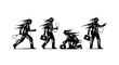 © Ahmad - silhouette of a businessman running with briefcase and phone