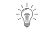 © Sadiq - Line art illustration of a glowing light bulb symbolizing innovation creativity and the birth of a new business idea.
