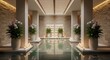 © Joran - Elegant indoor spa scene with pool plants and ambient lighting for relaxation