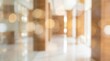 © budistwn - Cool Blurred hotel or office building lobby blur background interior view toward reception hall modern luxury white room space with blurry corridor and building glass wall window : Generative AI