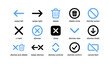 © Cali6ro - Dismiss, delete and swipe action icons arranged in grid