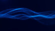 © Aksver - Cyan digital data wave surface with glowing lines and particles on dark background, abstract AI network loop for technology and science visuals