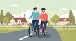 © Inara Studio - Senior Couple Enjoying a Healthy Active Lifestyle Cycling Together Outdoors on a Sunny Day