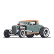 © Joe Armstrong - Vintage Hot Rod Illustration on White Background