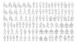 © Chaudhary - Architectural scale figures in minimalist line art style, set of diverse people vector outlines, human silhouettes for floor plans and sections