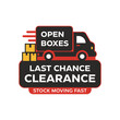 © Saim Art - Graphic illustration of a delivery truck with a clearance sale sign
