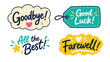 © icon_art - Handwritten farewell and good luck lettering set