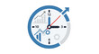 © berkah - Clock with business growth charts and gears, symbolizing time management and efficiency