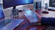 © Mongkol - Digital shopping experience engaging e-commerce interaction home office image modern environment close-up view technology advancement
