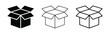 © Mohshina - Set of opened cardboard boxes in black and white Vector