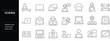 © Deloara - Set of outline icons related to laptop. Editable stroke. Linear icon.