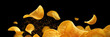 © SAGEN - Banner with crispy chips in flight.