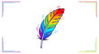 © Siapa - Vibrant Rainbow Feather with Colorful Border - Symbol of Diversity and Freedom