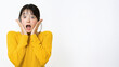 © m2080 - Shocked reaction Japanese woman with copy space