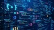© hesti - Abstract Floating AI Code Blocks Matrix Texture Background