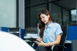 © NINENII - Business people working in the work area with laptop and tablet at the desk. business concepts.