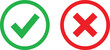 © Rehena - Green check mark and red cross mark symbols in circles