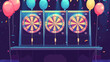 © lestari - Bright darts game with balloons and confetti at celebration