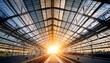 © RHONDA - sunlight through train station glass ceiling