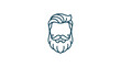 © sumi yati - Minimalist Man's Head Icon with Beard and Mustache, Outline Style