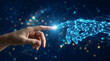 © Mirivox - Human finger touches a glowing network, symbolizing connection, innovation, and the digital future, representing technological advancement.