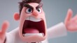 © CottageCore - Diverse 3D animated characters showing intense emotions and gestures on solid backgrounds.