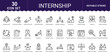 © SHORIFULDESIGNS - Internship career development line art icons set, student internship, internship certificate, workplace mentor, career mentorship, professional training, internship opportunity, work experience