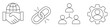 © icons Studio - Business networking line icon set featuring handshake, link, team, gear, global partnership, connection, collaboration and community. editable stroke vector set.