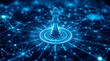 © Maros - Digital King - Chess Piece Illuminated in a Futuristic Network.