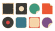 © Mark - Set of distressed blank retro labels and sticker shapes