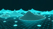 © K.M.MASUM - Abstract digital landscape wireframe with neon glow lines landscape wireframe abstract technology visualization futuristic topography scientific background structure innovative