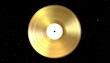 © Darmi - Golden Vinyl Record Floating in Starry Space, Music Award Concept