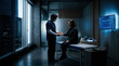 © SHERLY - Medical Professional Checking Patient's Pulse In Modern Futuristic Hospital Setting