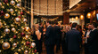 © Aysha - Blurred shot of business people at Christmas holiday party in office center